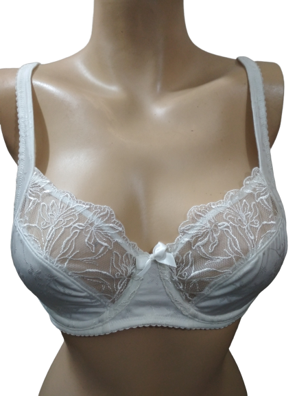 Smooth Cup Non Padded-Non Foam Lace Design Net Bra 