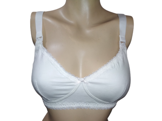 Bra for Women Non stick Cotton White Non foam