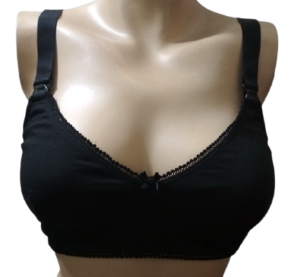 Non Stick Wire free Foam Less Black Cotton womens-bras