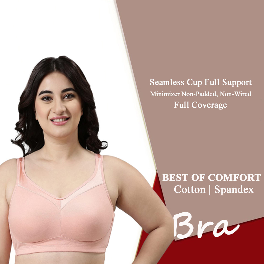 Women's Bra Plus Size Cotton Bra Seamless Sleep Comfort No Padding
