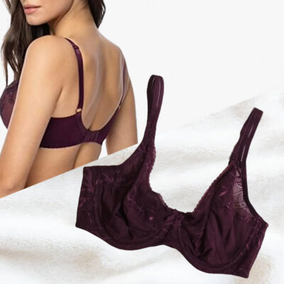 Dark Purple Non-Foam Soft Wire Bra – Underwired, Adjustable Straps