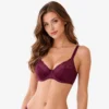 Dark Purple Non-Foam Soft Wire Bra – Underwired, Adjustable Straps Bangladesh
