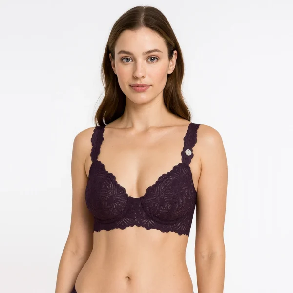 Women’s Full Coverage Non-Padded Purple Bra – Soft and Comfortable Daily Wear