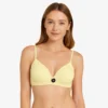 Women’s Light Yellow Cotton Padded Bra – Front View | Selaie