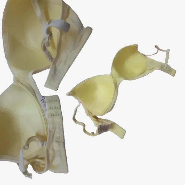 Selaie Light Yellow Cotton Padded Bra – Back View with Hook Closure