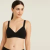 Women’s black non-padded, non-foam full coverage bra front view – Selaie Bangladesh