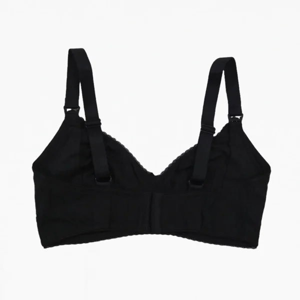 Women’s black bra with 4-layer adjustable back hook and elastic strap – Selaie