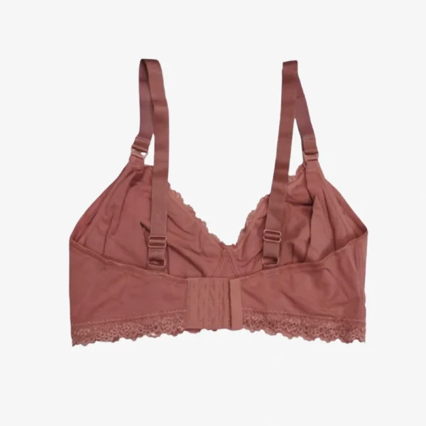 Back view showing adjustable 4-layer hook and elastic band of Dusty Rose Cotton Bra – Selaie Bangladesh
